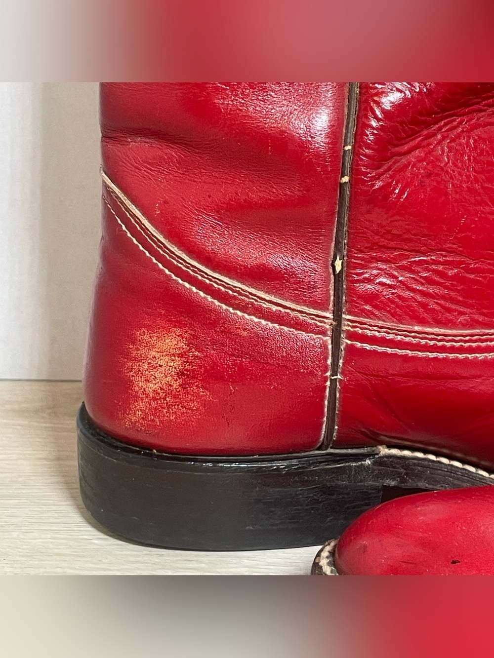 Vintage Red Leather Cowboy Boots - Roper Western Cowboy Ranch *read BELOW - Picture 6 of 16